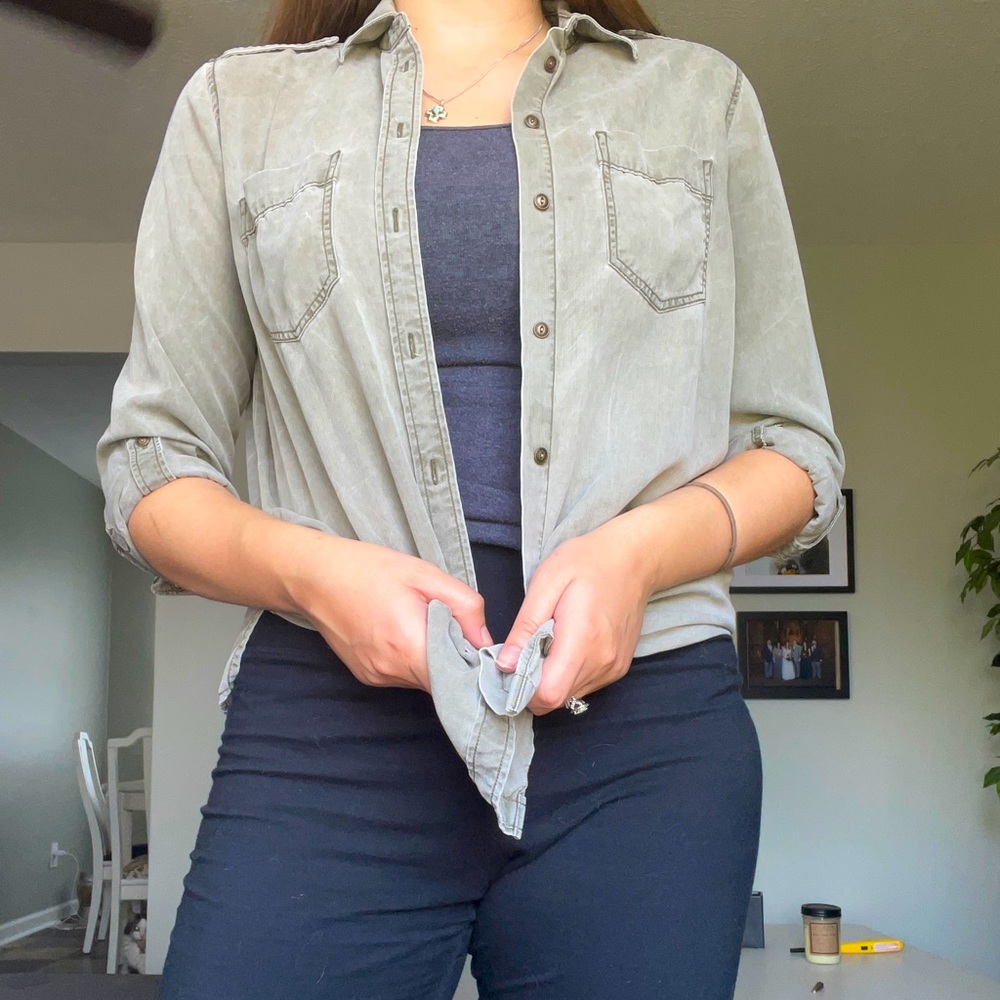 Express Boyfriend Fit Button Down